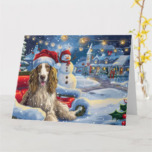 Cartão Afghan Hound em trenó neve Natal