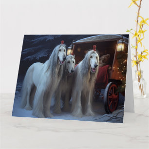 Cartão Afghan Hound Snowy Sleigh Ride Casey Decor