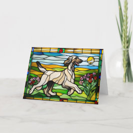 Cartão Afghan Hound StainGlass