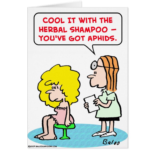 Cartão afídios ervais do champô (Frente)