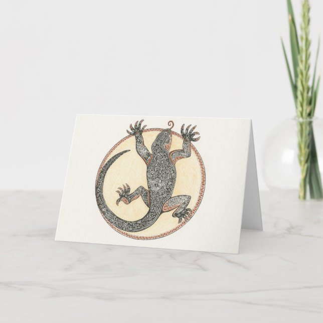 Cartão Afortunado o lagarto de Sedona, arizona (Frente)