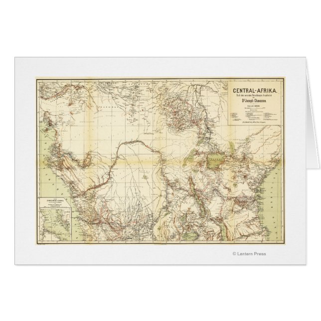 Cartão África CentralMapa Panorâmico África Central (Frente Horizontal)