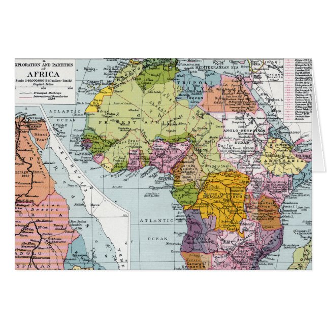 CARTÃO ÁFRICA DIVIDIDA, 1914 (Frente Horizontal)