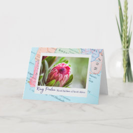 Cartão África do Sul - Rosa King Protea Floral Emblema no