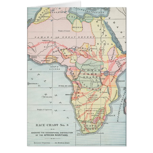 CARTÃO ÁFRICA: MAPA, 1894 (Frente)