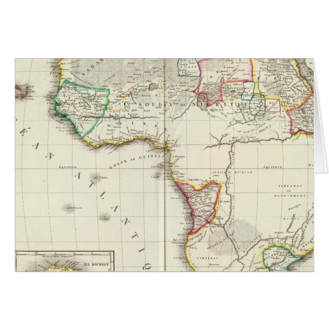 Cartão África Mapa gravado com 2 mapas de entrada (Frente Horizontal)