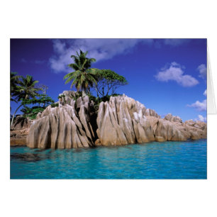 Cartão África, Seychelles, Ilha La Digue. Granito