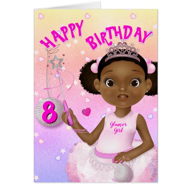 Cartão African American Girl Fairy Princess Ballerina (Frente)