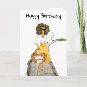Cartão African American Woman's Birthday Card