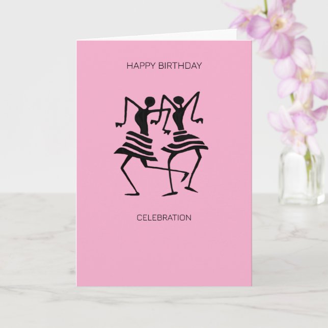 Cartão African Art Incrível Celebration Dance Birthday (Orquídea)