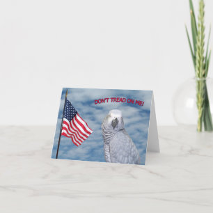 Cartão African Grey Don't Tread On Me Small Note Card