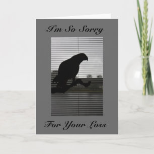Cartão African Grey Silhouette Sympathy Greeting Card