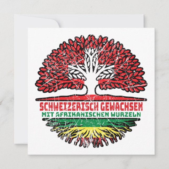 Cartão Afrika Afrikanisch Schweizer Schweiz Baum Wurzel (Frente)