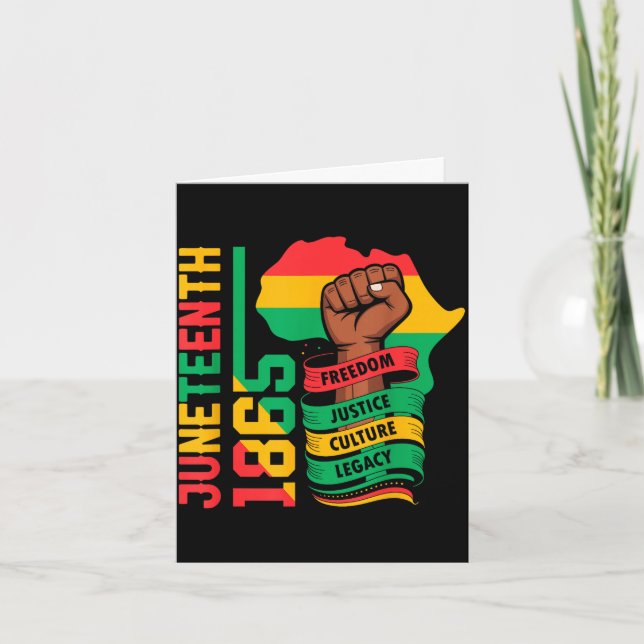 Cartão Afro-americano 1865 juneteenth história negra (Frente)