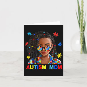 Cartão Afro-Americano Autismo Negra Mãe Afro Autism Awar
