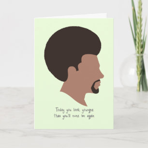 Cartão Afro-americano com cabelo afro