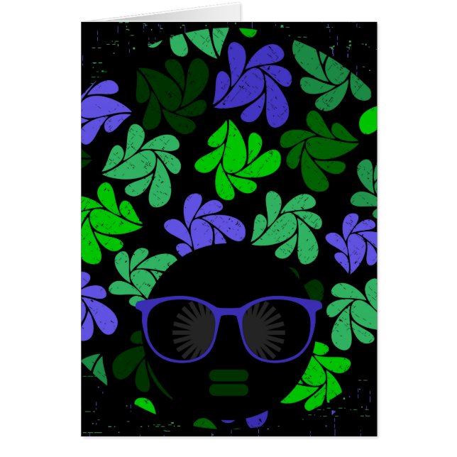 Cartão Afro Diva Verde e Azul (Frente)