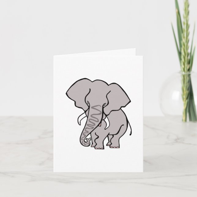Cartão Afro-ELEFANTE - Imagem animal ameaçada - (Frente)