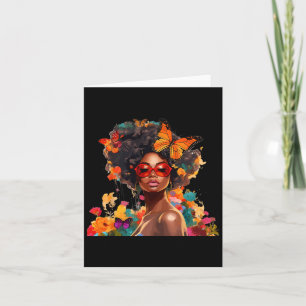 Cartão Afro Mulheres Flores Borboleta Latina América Afri