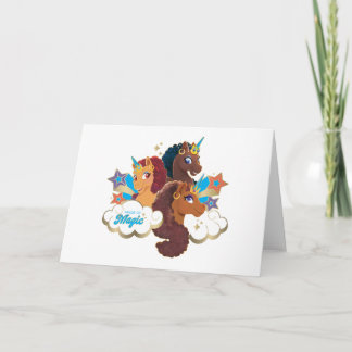 Cartão Afro Unicorn "Made of Magic" Trio Design