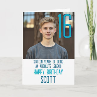 Cartão Age Sixteen Photo Birthday Card