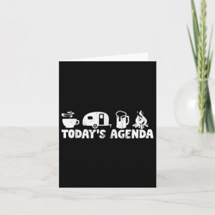 Cartão Agenda de hoje - Café Camping Beer Campfire Outfi