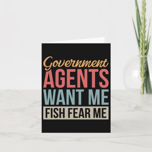 Cartão Agentes governos Querem Que Eu Peixe Me Medo (Frente)