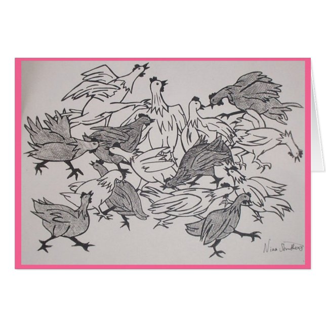 Cartão agitação da galinha (Frente Horizontal)