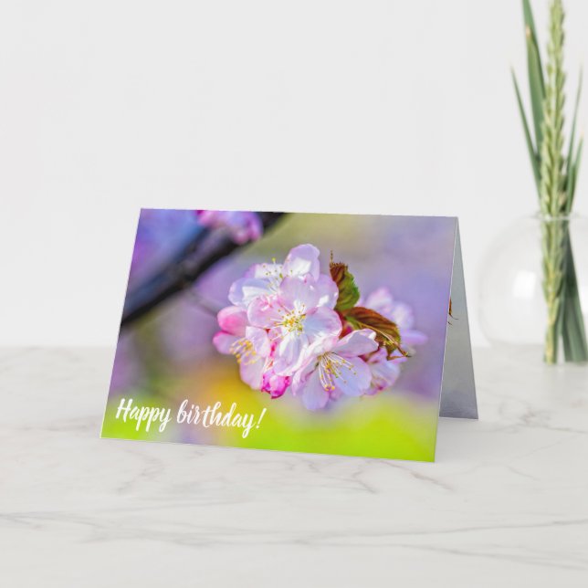 Cartão Aglomerado Global De Incríveis Flores De Sakura Ro (Frente)