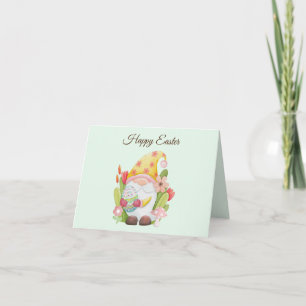 Cartão Agnome de Páscoa em Aquarela Fofo