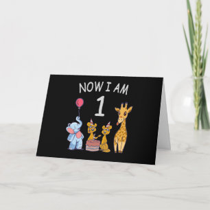Cartão Agora eu tenho 1 ano de idade 1º Aniversário no Zo