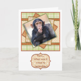 Cartão Agora, o que eu tinha que lembrar? Feliz aniversár