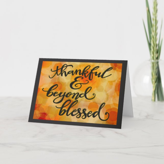 Cartão Agradecido Além de Abençoado Dia de Ação de Graças (Frente)