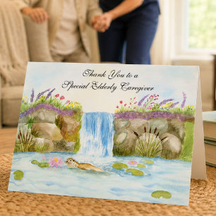 Cartão Agradecimento Cuidador de Idosos Otter Woodland 