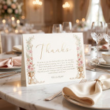 Agradecimento de Casamento Floral Blush