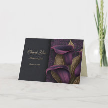 Agradecimento de Casamento Violeta Floral Escuro T