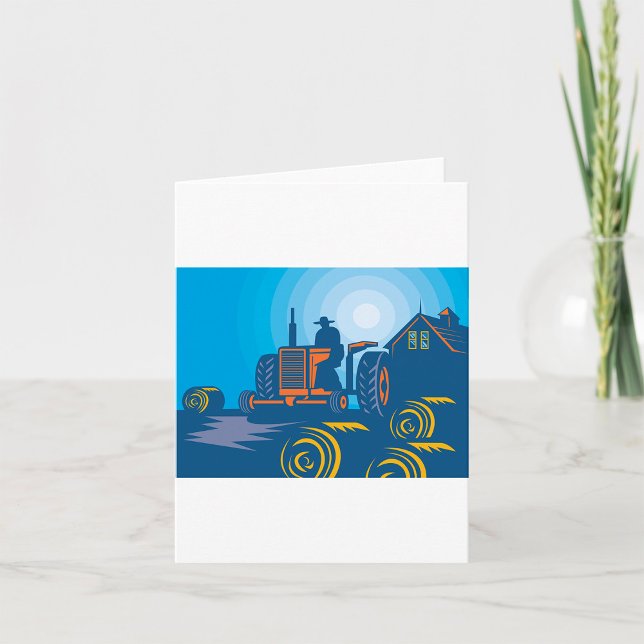 Cartão Agricultor Num Trator (Criador carregado)