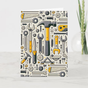 Cartão Agrupamento de ferramentas de aniversário DIY