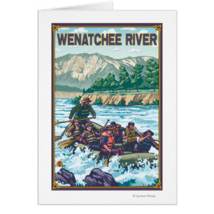Cartão Água branca que transporta - rio de Wenatchee,