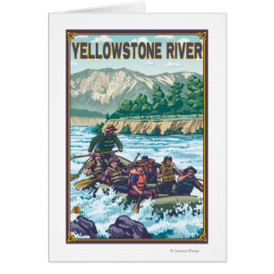 Cartão Água branca que transporta - Yellowstone River,