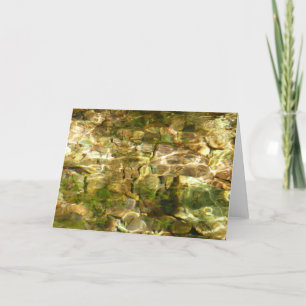 Cartão Água da natureza verde-Dourada de Primaveras quent
