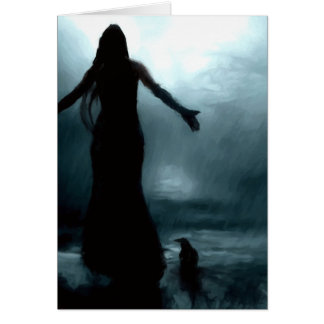 Cartão água de chuva morrigan do corvo do corvo da deusa