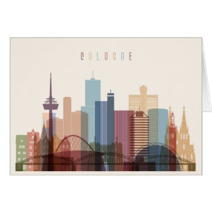 Cartão Água de Colônia, skyline da cidade de Alemanha  