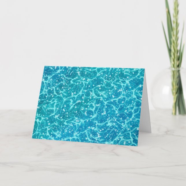 Cartão Água do mar azul com faíscas (Frente)