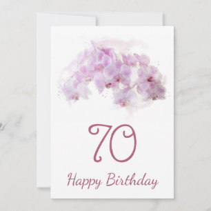 Cartão Água-forte Floral de Orquídea Rosa para Aniversári