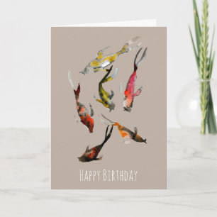 Cartão Água, koi, vermelho-marrom