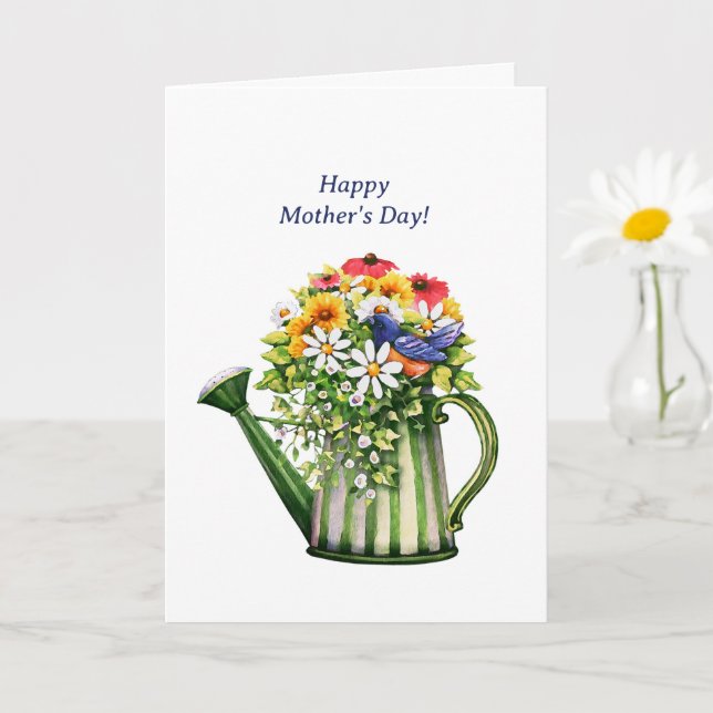 Cartão Água pode e Flores Dia das Mães (Planta pequena)