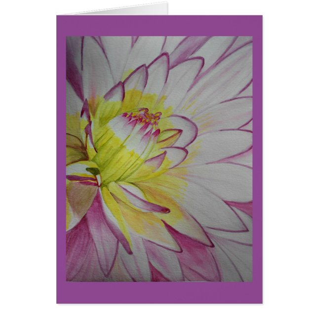 Cartão Aguarela da dália da comida da alma (Frente)