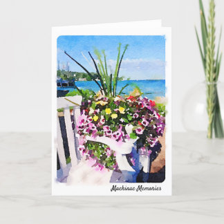 Cartão Aguarela da flor da ilha de Mackinac