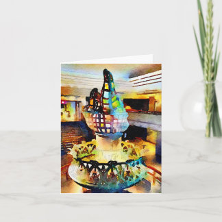 Cartão Aguarela da tocha da estátua da liberdade